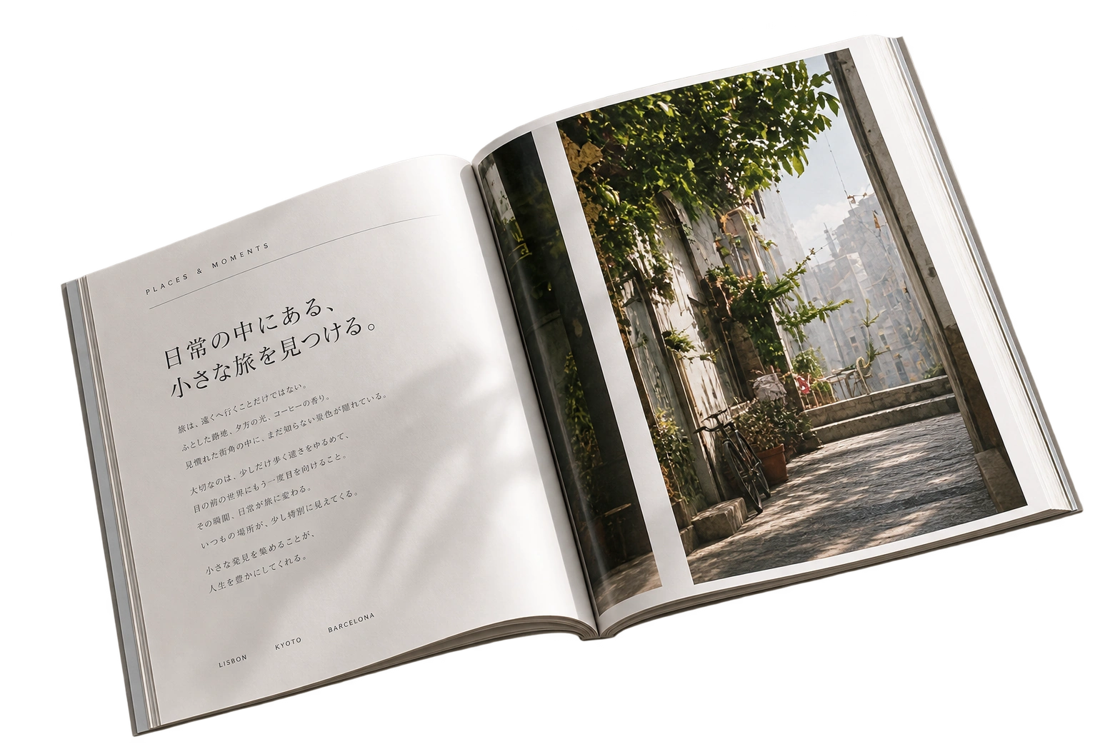 An open travel magazine