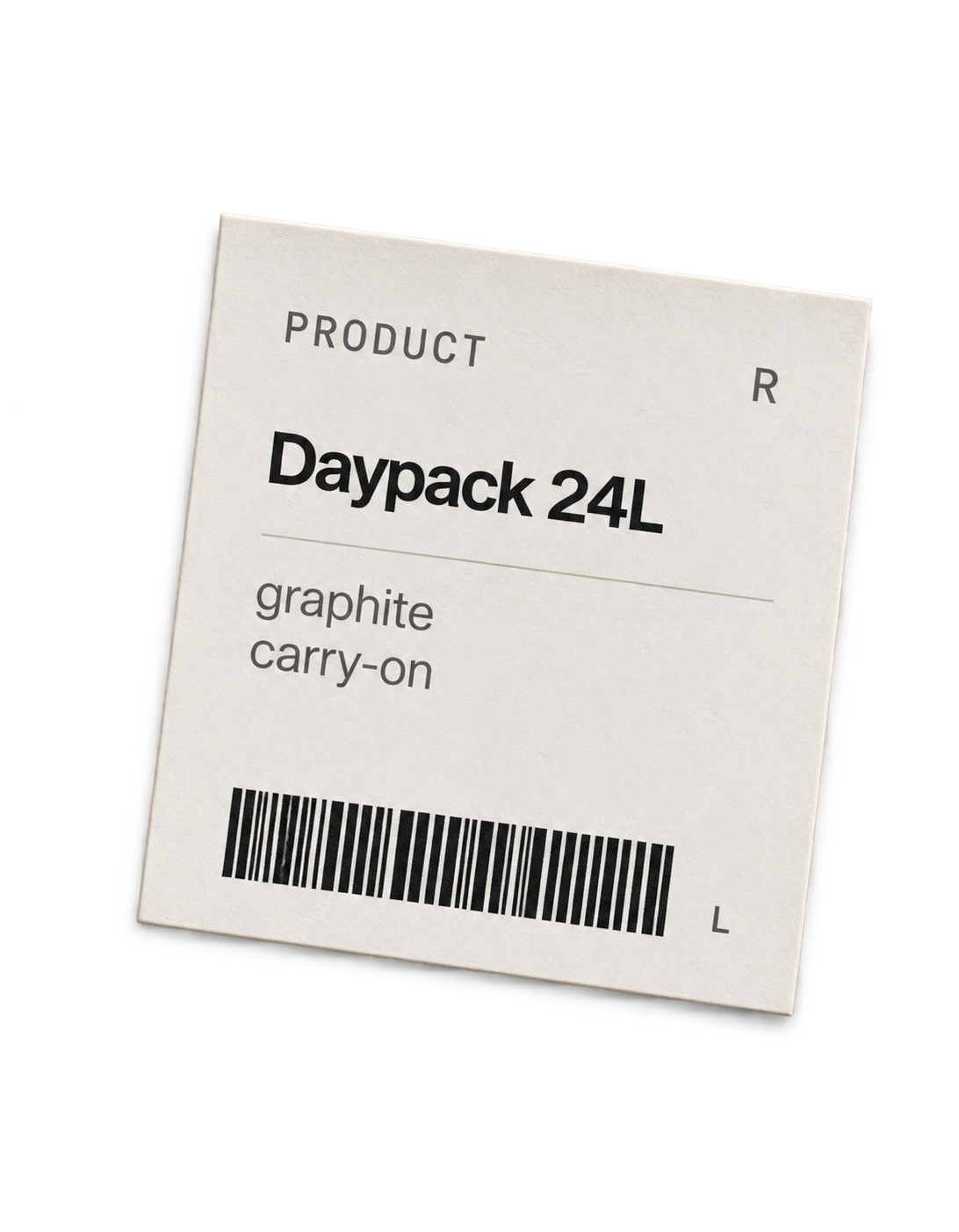 A product ticket for a daypack
